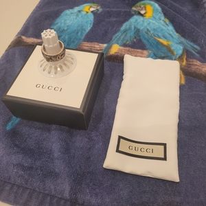 Gucci feline head sterling silver ring size 20